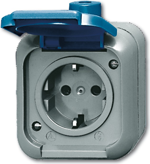 Busch Jaeger 2083-0-0368 Steckdose CEE 7/3 Blau - Grau (2083-0-0368) von Busch-Jaeger
