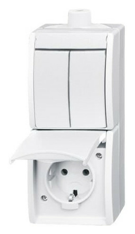 BUSCH 2601/5/20EW-54-503 Komb.oc.Seriensch./Steckd von Busch