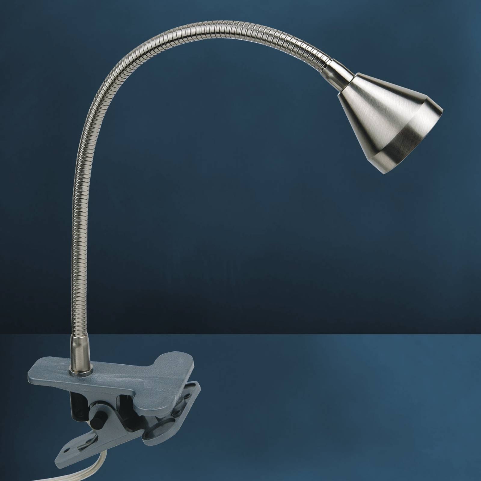 LED-Klemmleuchte Mini, flexibler Arm, nickel, 3.000K von Busch