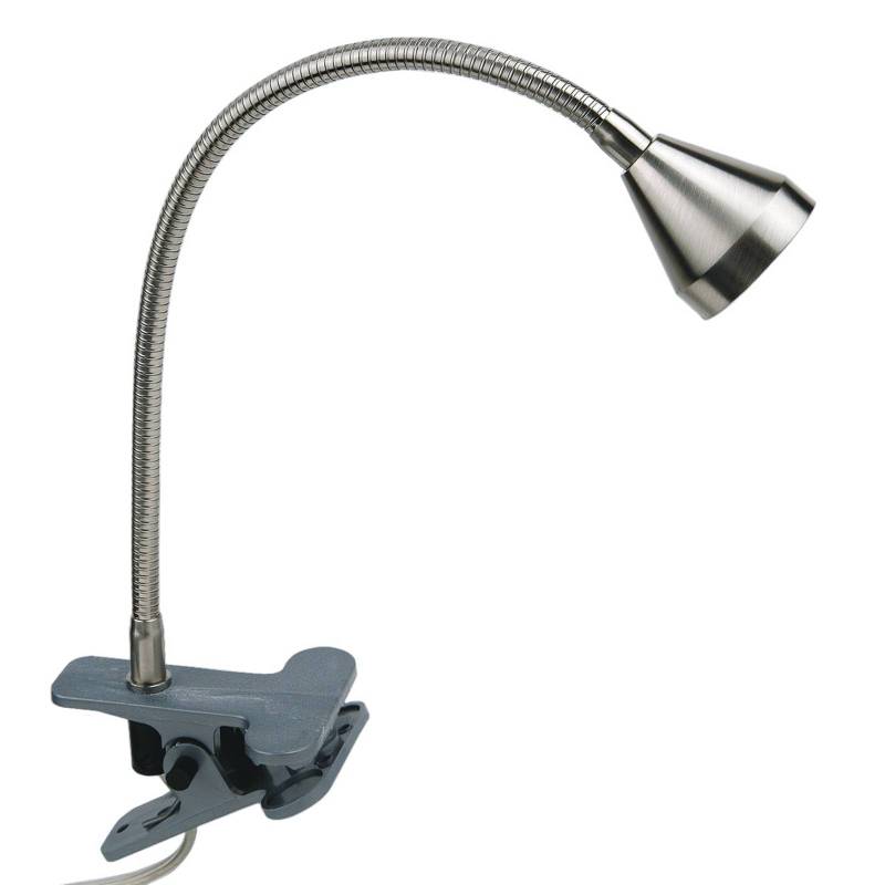 LED-Klemmleuchte Mini, flexibler Arm, nickel, 3.000K von Busch