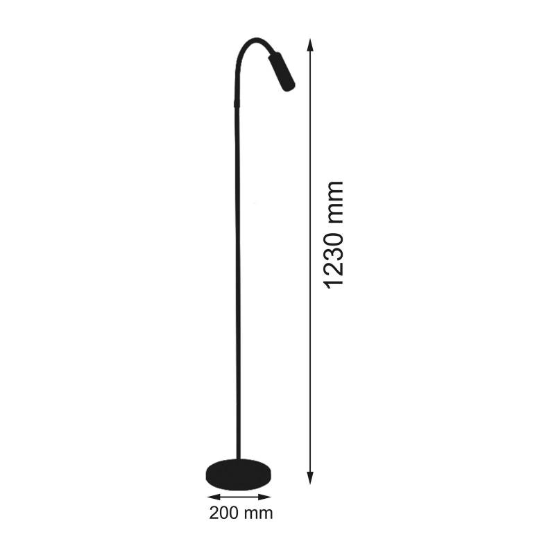 LED-Stehlampe Rocco, schwarz matt, Flexarm schwarz von Busch