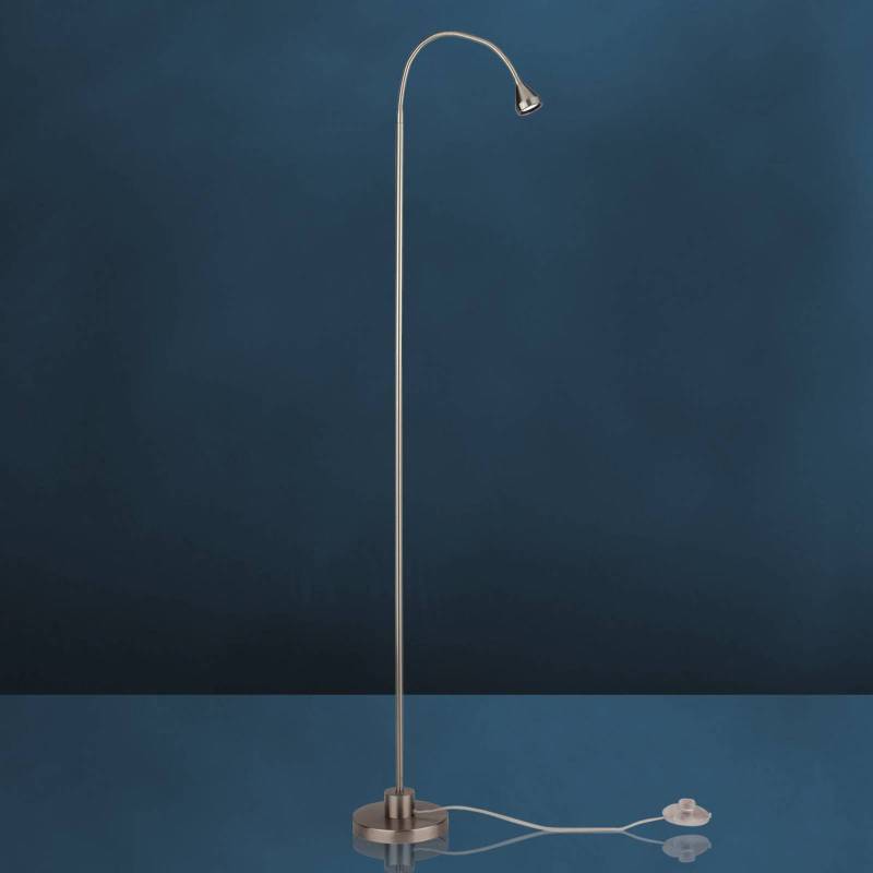 LED-Stehleuchte Mini, flexibler Arm, nickel, 3.000K von Busch