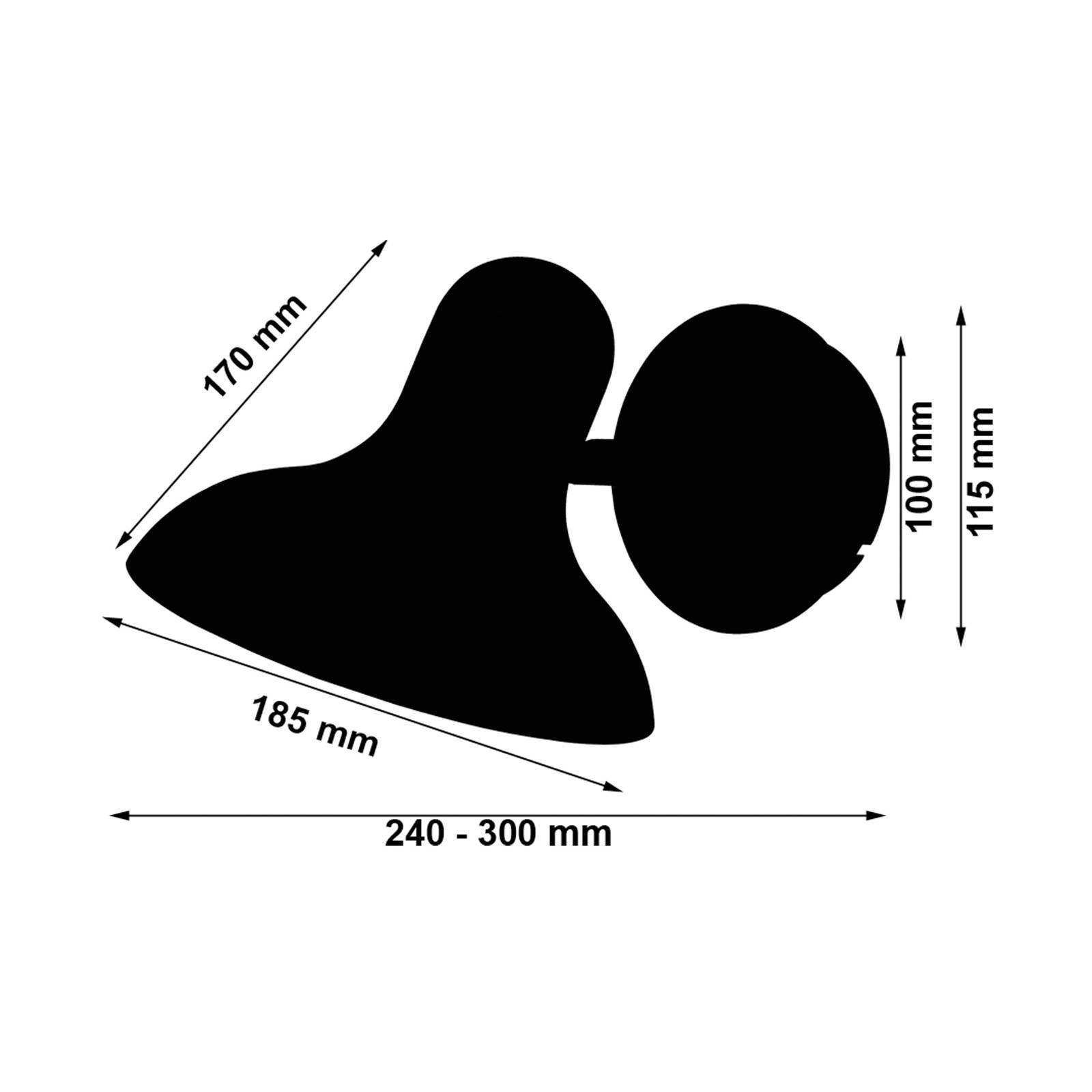 Wandleuchte Winston, verstellbar, schwarz/weiß von Busch