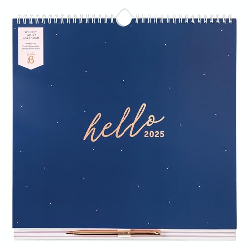 Busy B - 2025 Family Wall Calendar with Week View for 5 People - Navy and Gold Planner with Meal Plans, Shopping Lists, Stickers & Storage Bag - Family Calendar for Home Organisation Busy B - 2025 Family Wall Calendar with Week View for 5 People - Navy and Gold Planner with Meal Plans, Shopping Lists, Stickers & Storage Bag - Family Calendar for Home Organisation von Busy B