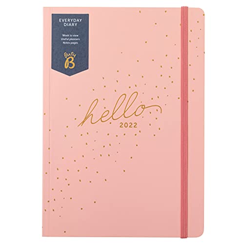 Busy B Alltäglicher Terminkalender von Januar bis Dezember 2022 - Pink A5 Wochenansicht Planer mit Raum für Notizen von Busy B