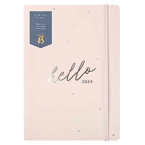 Busy B - Alltäglicher Terminkalender von Januar bis Dezember 2024 - Pink - A5 Wochenübersicht Planer mit Raum für Notizen von Busy B