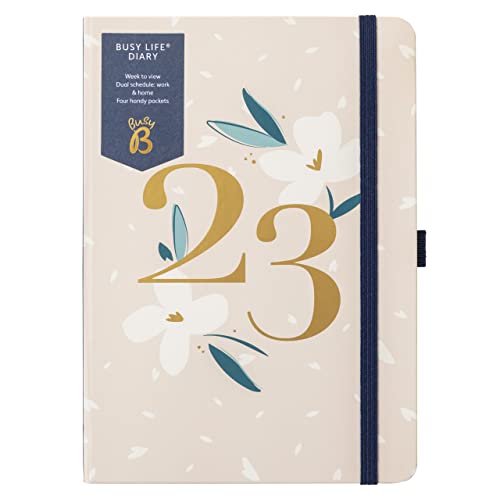 Busy B - Busy Life Terminkalender von Januar bis Dezember 2023 - Pink Blumen - A5 Wochenplaner mit doppeltem Terminplaner, Stifthalter und Steckfächern, 4988AMZ Busy B - Busy Life Terminkalender von Januar bis Dezember 2023 - Pink Blumen - A5 Wochenplaner mit doppeltem Terminplaner, Stifthalter und Steckfächern, 4988AMZ von Busy B