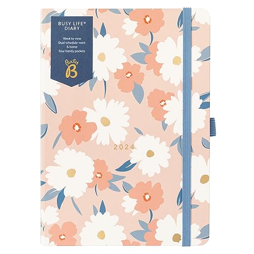 Busy B - Busy Life Terminkalender von Januar bis Dezember 2024 - Pink Blumen - A5 Wochenplaner mit doppeltem Terminplaner, Stifthalter und Steckfächern Busy B - Busy Life Terminkalender von Januar bis Dezember 2024 - Pink Blumen - A5 Wochenplaner mit doppeltem Terminplaner, Stifthalter und Steckfächern von Busy B