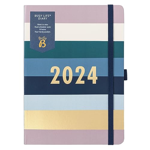 Busy B - Busy Life Terminkalender von Januar bis Dezember 2024 - Streifen - A5 Wochenplaner mit doppeltem Terminplaner, Stifthalter und Steckfächern Busy B - Busy Life Terminkalender von Januar bis Dezember 2024 - Streifen - A5 Wochenplaner mit doppeltem Terminplaner, Stifthalter und Steckfächern von Busy B