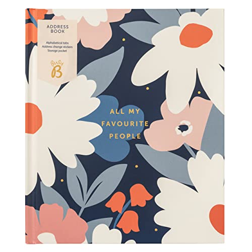 Busy B Großes Adressbuch mit alphabetischen Registerkarten, Adressänderungsaufklebern & Steckfächer - Marine Blumen Busy B Großes Adressbuch mit alphabetischen Registerkarten, Adressänderungsaufklebern & Steckfächer - Marine Blumen von Busy B