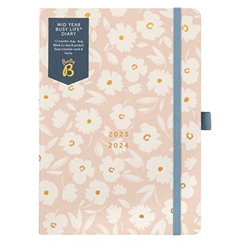Busy B Mid Year Busy Life Diary August 2023 - August 2024 - Pink Blumen - A5 Wochenübersicht Academischer Terminkalender 2023-2024 mit Stifthalter, elastischer Verschluss und Steckfächer Busy B Mid Year Busy Life Diary August 2023 - August 2024 - Pink Blumen - A5 Wochenübersicht Academischer Terminkalender 2023-2024 mit Stifthalter, elastischer Verschluss und Steckfächer von Busy B