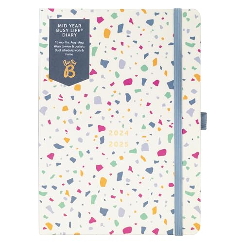 Busy B - Mid-Year Busy Life Terminkalender ab August 2024 bis August 2025 - Terrazzo - Taschenformat Wochenansicht A5 Terminkalender mit Stifthalter, elastischer Verschluss und Steckfächer Busy B - Mid-Year Busy Life Terminkalender ab August 2024 bis August 2025 - Terrazzo - Taschenformat Wochenansicht A5 Terminkalender mit Stifthalter, elastischer Verschluss und Steckfächer von Busy B