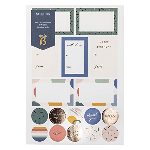 Busy B - Stickers - Zwei Bögen mit Geschenkaufklebern, Mehrfarbig von Busy B