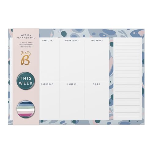 Busy B - Weekly Planner Pad - 52 Abreißblätter - Blauer Marmor von Busy B