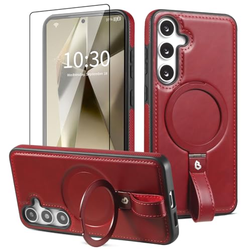 Butaiga Samsung Galaxy S25 Hülle mit Ständer, Anti-Rutsch Stoßfest Ring Kompatibel mit MagSafe, Magnetisches Schutzholster mit Kameraobjektiv und Displayschutzfolie (Wein, S25) (Burgundy, S25 Plus) Butaiga Samsung Galaxy S25 Hülle mit Ständer, Anti-Rutsch Stoßfest Ring Kompatibel mit MagSafe, Magnetisches Schutzholster mit Kameraobjektiv und Displayschutzfolie (Wein, S25) (Burgundy, S25 Plus) von Butaiga