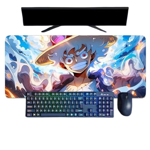 ButkUs One Piece Luffy XXL Mauspad für Anime, 800 x 300 x 3 mm, Mauspad für Spiele, wasserdicht, aus Gummi, rutschfest, strukturierte Oberfläche von ButkUs