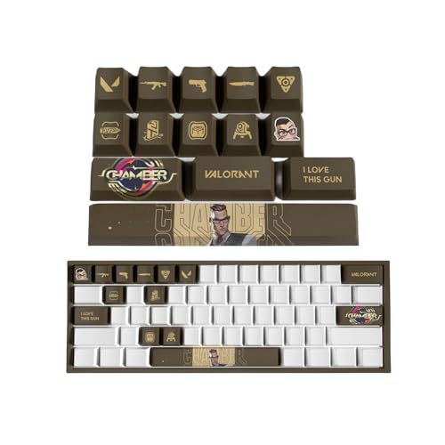 ButkUs Valorant Chamber Set mit 14 Tastenkappen für mechanische Tastatur, PC, Universal, PBT OEM Profile Dye Sublimation Layout, verschleißfeste Beschichtung, als Geschenk für Freunde von ButkUs