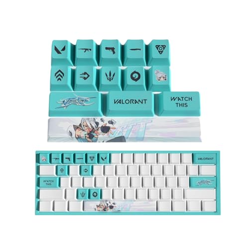 ButkUs Valorant Jett Tastenkappen für mechanische Tastatur, PC, Universal, PBT OEM Profile Dye Sublimation Layout, verschleißfeste Beschichtung, als Geschenk für Freunde von ButkUs