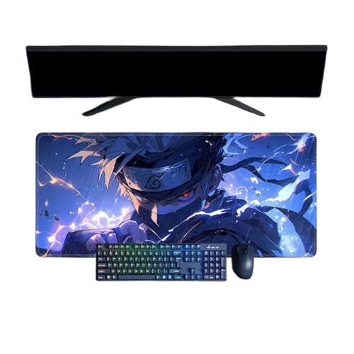 Hatake Kakashi Mauspad, XXL, multifunktional, Gaming, Anime, 800 x 300 mm, Gaming-Tastatur, wasserdicht und 3 mm, rutschfeste Gummibasis, strukturierte Oberfläche von ButkUs