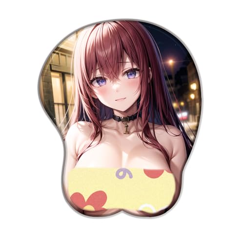 Makise Kurisu 3D Sexy Mauspad, Handgelenkstütze aus Silikon, stereoskopisches Mauspad, für Büro, Laptop von BUTKUS