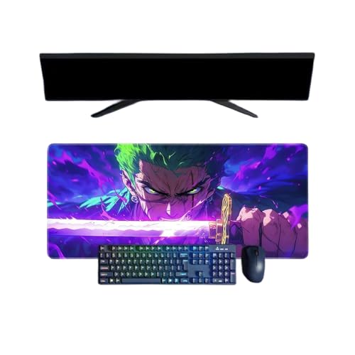 One Piece Roronoa Zoro Mauspad, XXL, multifunktional, Gaming, Anime, Maus, 3 mm, Schreibtisch, rutschfest, strukturierte Oberfläche, für Computer, Gamer, Büro, Zuhause und Laptops von ButkUs