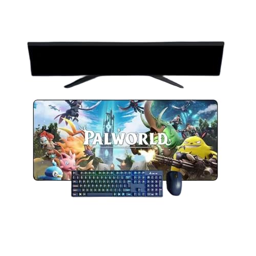 Palworld Mauspad, XXL, multifunktional, Gaming, Anime, 800 x 300 mm, Gaming-Tastatur, wasserdicht und 3 mm, rutschfeste Gummibasis, strukturierte Oberfläche von ButkUs