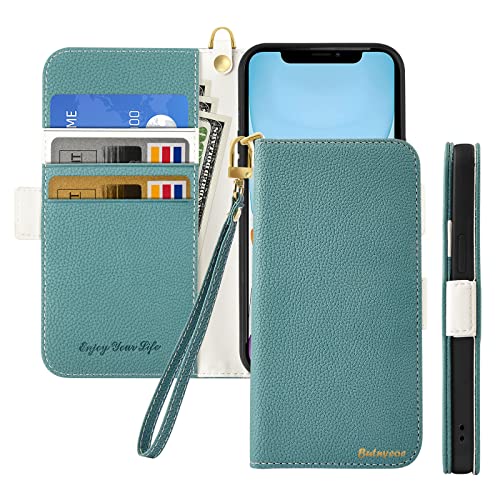 Butnyeoe Handyhülle für iPhone 12/iPhone 12 Pro Klappbar Hülle,Litschi Textur Leder Wallet Schutzhülle Tasche Flip Cover Case,Magnetic Closure Klapphülle mit Kartenfach Standfunktion,Blau Grün Butnyeoe Handyhülle für iPhone 12/iPhone 12 Pro Klappbar Hülle,Litschi Textur Leder Wallet Schutzhülle Tasche Flip Cover Case,Magnetic Closure Klapphülle mit Kartenfach Standfunktion,Blau Grün von Butnyeoe