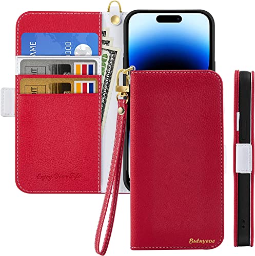 Butnyeoe Handyhülle für iPhone 16 Pro Klappbar Hülle,Litschi Textur Leder Wallet Schutzhülle Tasche Flip Cover Case,Magnetic Closure Klapphülle mit Kartenfach Standfunktion,Rot Butnyeoe Handyhülle für iPhone 16 Pro Klappbar Hülle,Litschi Textur Leder Wallet Schutzhülle Tasche Flip Cover Case,Magnetic Closure Klapphülle mit Kartenfach Standfunktion,Rot von Butnyeoe