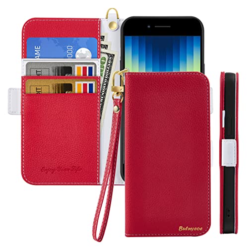 Butnyeoe Handyhülle für iPhone SE 2022/iPhone SE 2020/iPhone 8/iPhone 7 Klappbar Hülle,Litschi Textur Leder Wallet Schutzhülle Tasche Flip Cover Case Klapphülle mit Kartenfach,Rot Butnyeoe Handyhülle für iPhone SE 2022/iPhone SE 2020/iPhone 8/iPhone 7 Klappbar Hülle,Litschi Textur Leder Wallet Schutzhülle Tasche Flip Cover Case Klapphülle mit Kartenfach,Rot von Butnyeoe