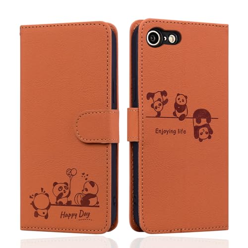 Butnyeoe Handyhülle für iPhone SE 2022 Klappbar, iPhone SE 2020 Hülle Tasche, Cute Panda Leder Klapphülle, Stoßfeste Schutzhülle mit Kartenfach, Flip Wallet Cover Case für iPhone 8/7, Orange Butnyeoe Handyhülle für iPhone SE 2022 Klappbar, iPhone SE 2020 Hülle Tasche, Cute Panda Leder Klapphülle, Stoßfeste Schutzhülle mit Kartenfach, Flip Wallet Cover Case für iPhone 8/7, Orange von Butnyeoe