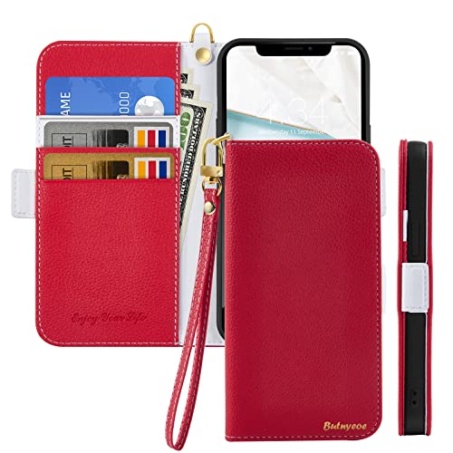 Butnyeoe Handyhülle für iPhone X/iPhone XS Klappbar Hülle,Litschi Textur Leder Wallet Schutzhülle Tasche Flip Cover Case,Magnetic Closure Klapphülle mit Kartenfach Standfunktion,Rot Butnyeoe Handyhülle für iPhone X/iPhone XS Klappbar Hülle,Litschi Textur Leder Wallet Schutzhülle Tasche Flip Cover Case,Magnetic Closure Klapphülle mit Kartenfach Standfunktion,Rot von Butnyeoe