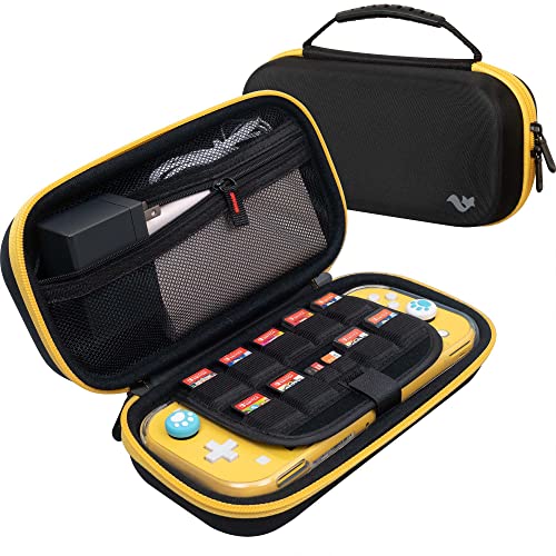 ButterFox Compact Switch Lite Étui de Transport pour Nintendo Switch Lite avec 19 Jeux et 2 emplacements pour Cartes Micro SD, Rangement pour Accessoires Switch Lite (Grande, Jaune/Noir) von ButterFox