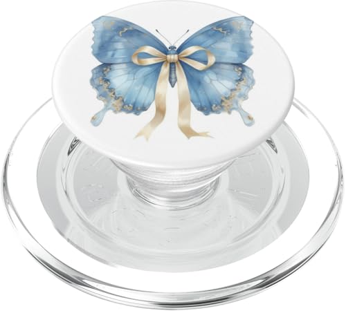 Blauer Schmetterling mit goldenem Band PopSockets PopGrip für MagSafe Blauer Schmetterling mit goldenem Band PopSockets PopGrip für MagSafe von Butterfly Phone Popper