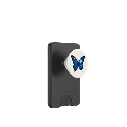 Blauer Schmetterling und Sterne PopSockets PopWallet für MagSafe von Butterfly Phone Popper