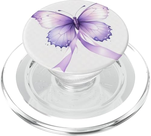 Niedlicher lila Schmetterling mit Schleife PopSockets PopGrip für MagSafe Niedlicher lila Schmetterling mit Schleife PopSockets PopGrip für MagSafe von Butterfly Phone Popper