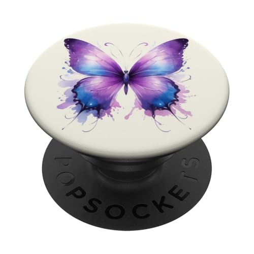 Niedlicher lila blauer Schmetterling PopSockets Klebender PopGrip von Butterfly Phone Popper