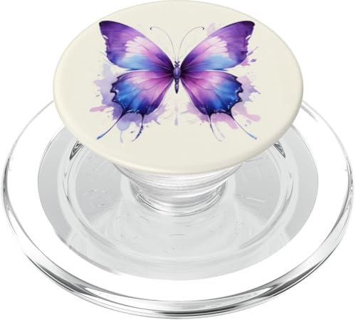 Niedlicher lila blauer Schmetterling PopSockets PopGrip für MagSafe Niedlicher lila blauer Schmetterling PopSockets PopGrip für MagSafe von Butterfly Phone Popper