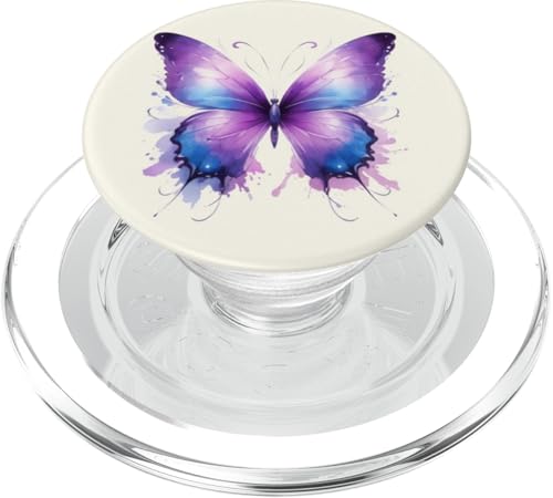 Niedlicher lila blauer Schmetterling PopSockets PopGrip für MagSafe Niedlicher lila blauer Schmetterling PopSockets PopGrip für MagSafe von Butterfly Phone Popper