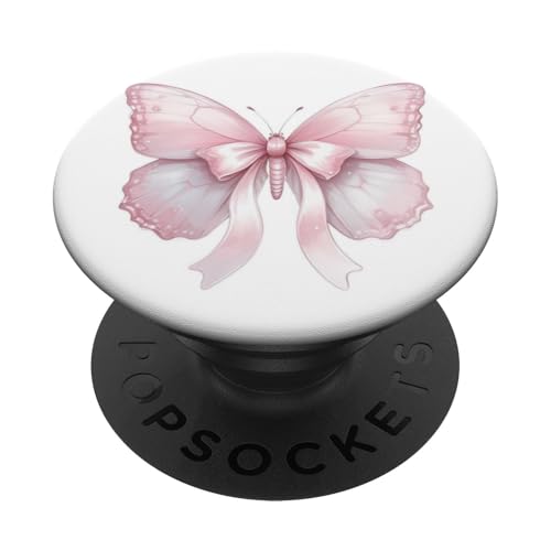 Niedlicher rosa Schmetterling mit Schleife PopSockets Klebender PopGrip Niedlicher rosa Schmetterling mit Schleife PopSockets Klebender PopGrip von Butterfly Phone Popper