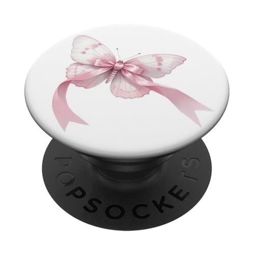 Niedlicher rosa Schmetterling mit Schleife PopSockets Klebender PopGrip Niedlicher rosa Schmetterling mit Schleife PopSockets Klebender PopGrip von Butterfly Phone Popper