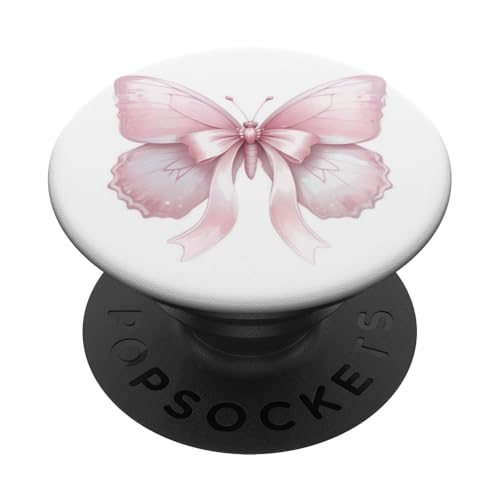 Niedlicher rosa Schmetterling mit Schleife PopSockets Klebender PopGrip Niedlicher rosa Schmetterling mit Schleife PopSockets Klebender PopGrip von Butterfly Phone Popper