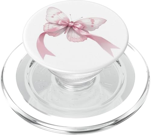 Niedlicher rosa Schmetterling mit Schleife PopSockets PopGrip für MagSafe Niedlicher rosa Schmetterling mit Schleife PopSockets PopGrip für MagSafe von Butterfly Phone Popper