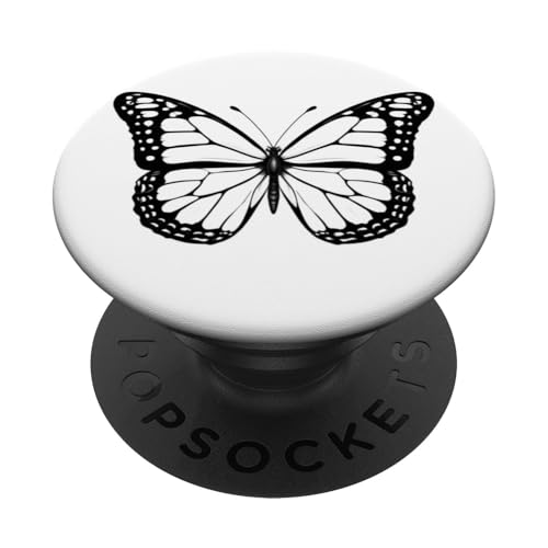 Schwarzer und weißer Schmetterling PopSockets Klebender PopGrip Schwarzer und weißer Schmetterling PopSockets Klebender PopGrip von Butterfly Phone Popper