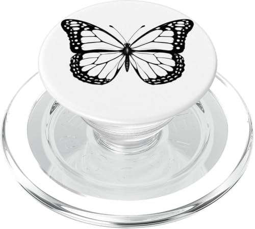 Schwarzer und weißer Schmetterling PopSockets PopGrip für MagSafe Schwarzer und weißer Schmetterling PopSockets PopGrip für MagSafe von Butterfly Phone Popper