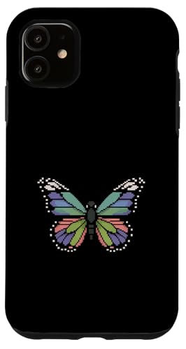 Butterfly Pixel Art Retro Spiele Gamer Jungen Mädchen Kinder Hülle für iPhone 11 von ButterflyAxis1