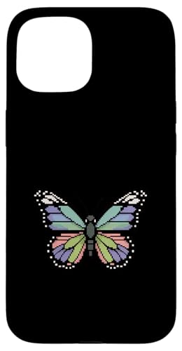 Butterfly Pixel Art Retro Spiele Gamer Jungen Mädchen Kinder Hülle für iPhone 15 von ButterflyAxis1