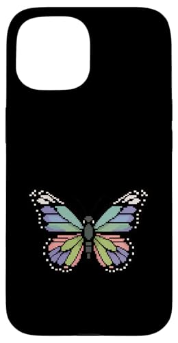 Schmetterling Zoo Tierliebhaber Pixel 8 Bit Jungen Mädchen Kinder Hülle für iPhone 15 von ButterflyAxis1
