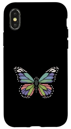 Schmetterling Zoo Tierliebhaber Pixel 8 Bit Jungen Mädchen Kinder Hülle für iPhone X/XS von ButterflyAxis1