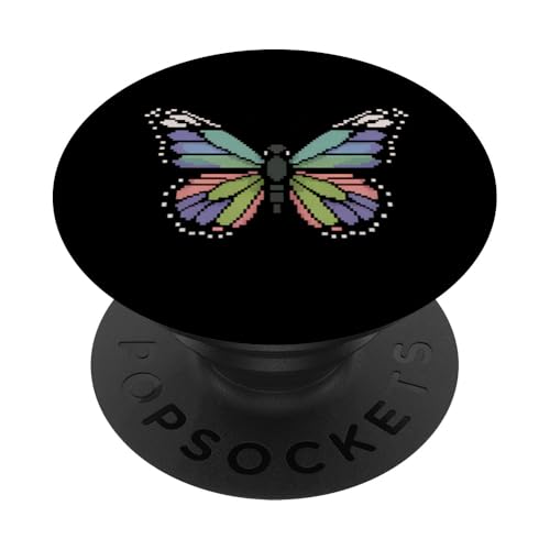 Schmetterling Zoo Tierliebhaber Pixel 8 Bit Jungen Mädchen Kinder PopSockets Klebender PopGrip Schmetterling Zoo Tierliebhaber Pixel 8 Bit Jungen Mädchen Kinder PopSockets Klebender PopGrip von ButterflyAxis1