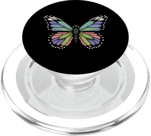 Schmetterling Zoo Tierliebhaber Pixel 8 Bit Jungen Mädchen Kinder PopSockets PopGrip für MagSafe Schmetterling Zoo Tierliebhaber Pixel 8 Bit Jungen Mädchen Kinder PopSockets PopGrip für MagSafe von ButterflyAxis1